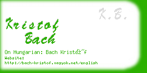 kristof bach business card